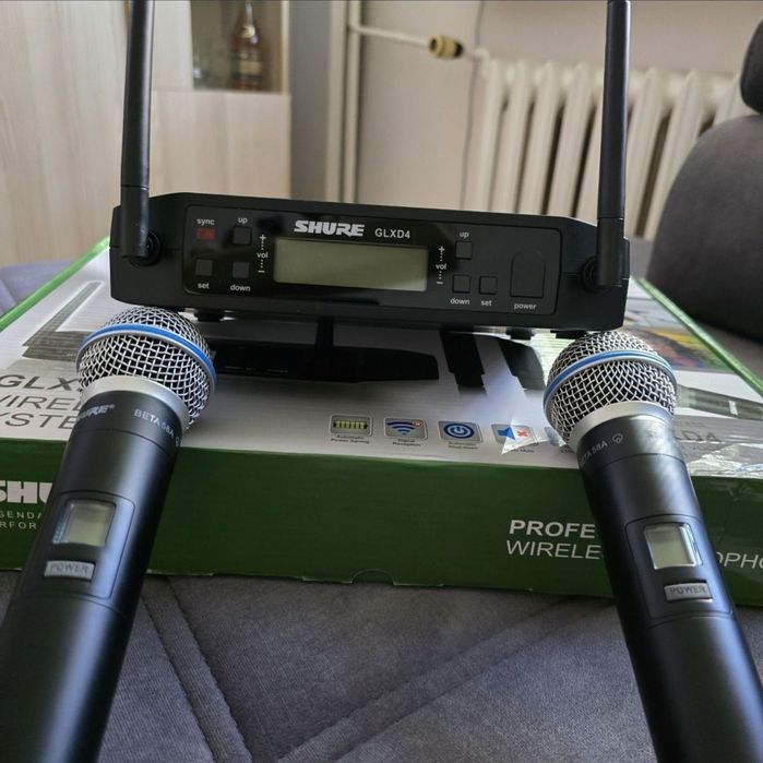 Shure GLXD4 Beta 58A Bezprzewodowy Zestaw Odbiornik Dwa Mikrofony