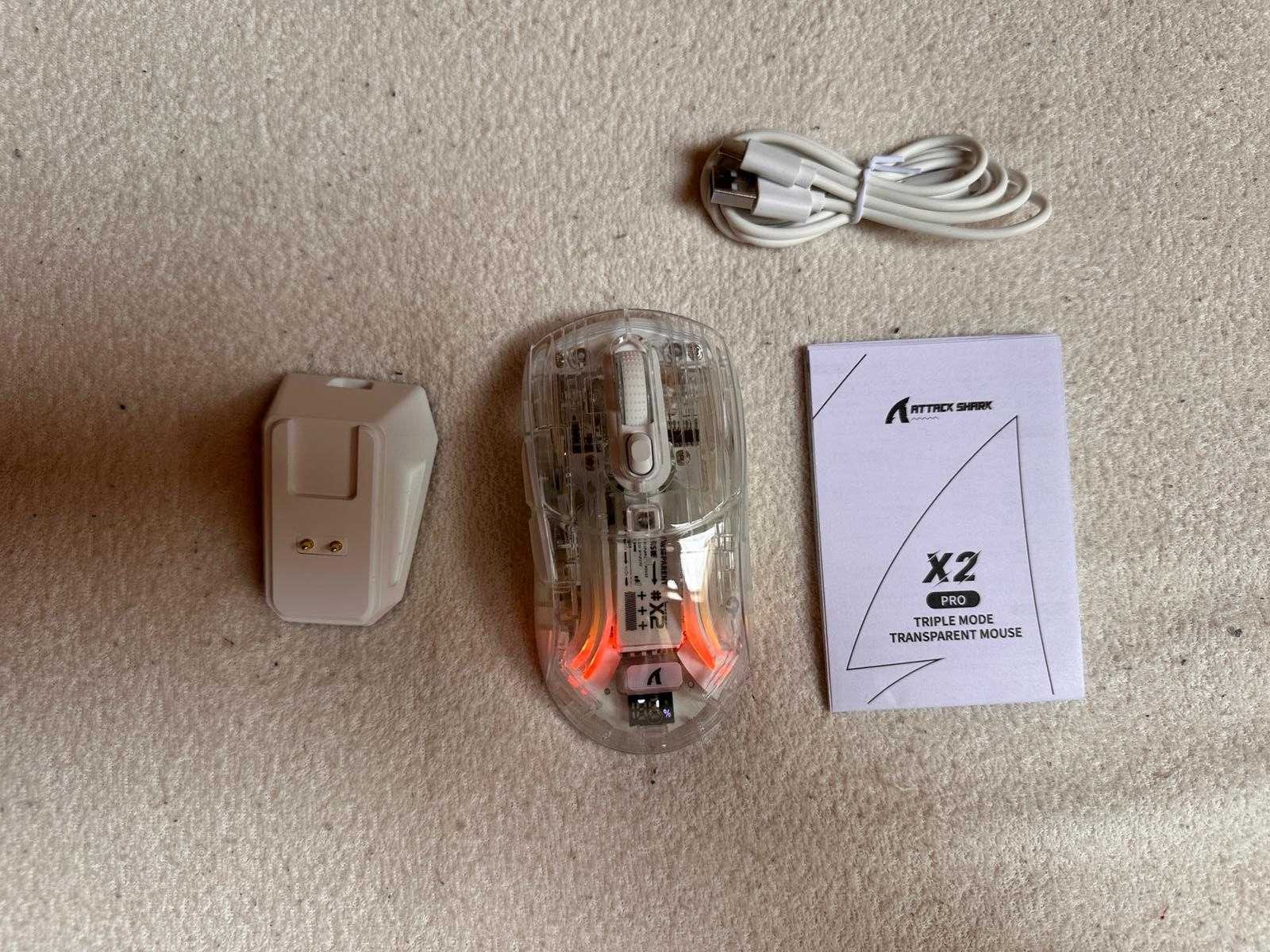 Okazja! Nowa przezroczysta myszka bezprzewodowa bluetooth RGB