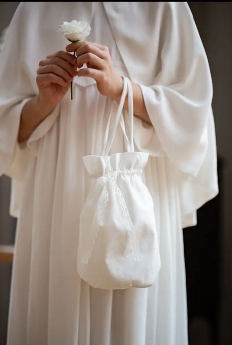 Sukienka komunijna, pelerynka, torebka