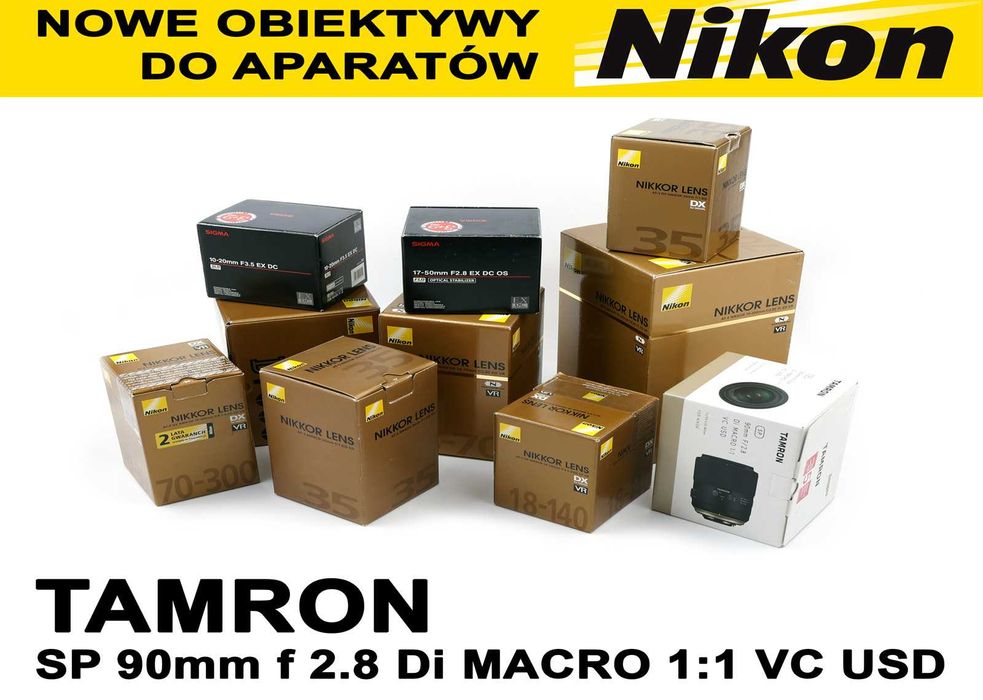 NIKON Tamron SP 90mm f=2.8 Di MACRO 1:1 VC USD obiektyw Nikon