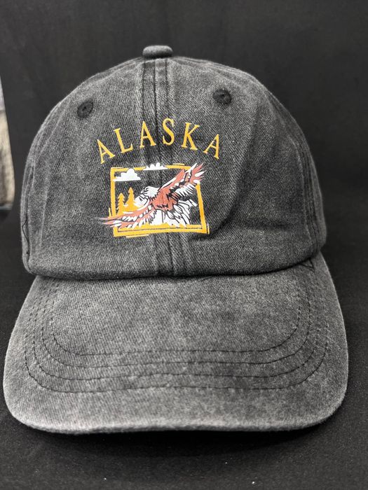 Nowa czarna czapka z daszkiem bawełniana Alaska vintage unisex