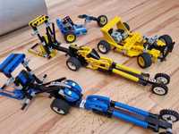 Trzy zestawy lego technic, 1 figurka i kilka luźnych klocków