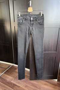 34(XS) grafitowe jeansy rurki Never Denim