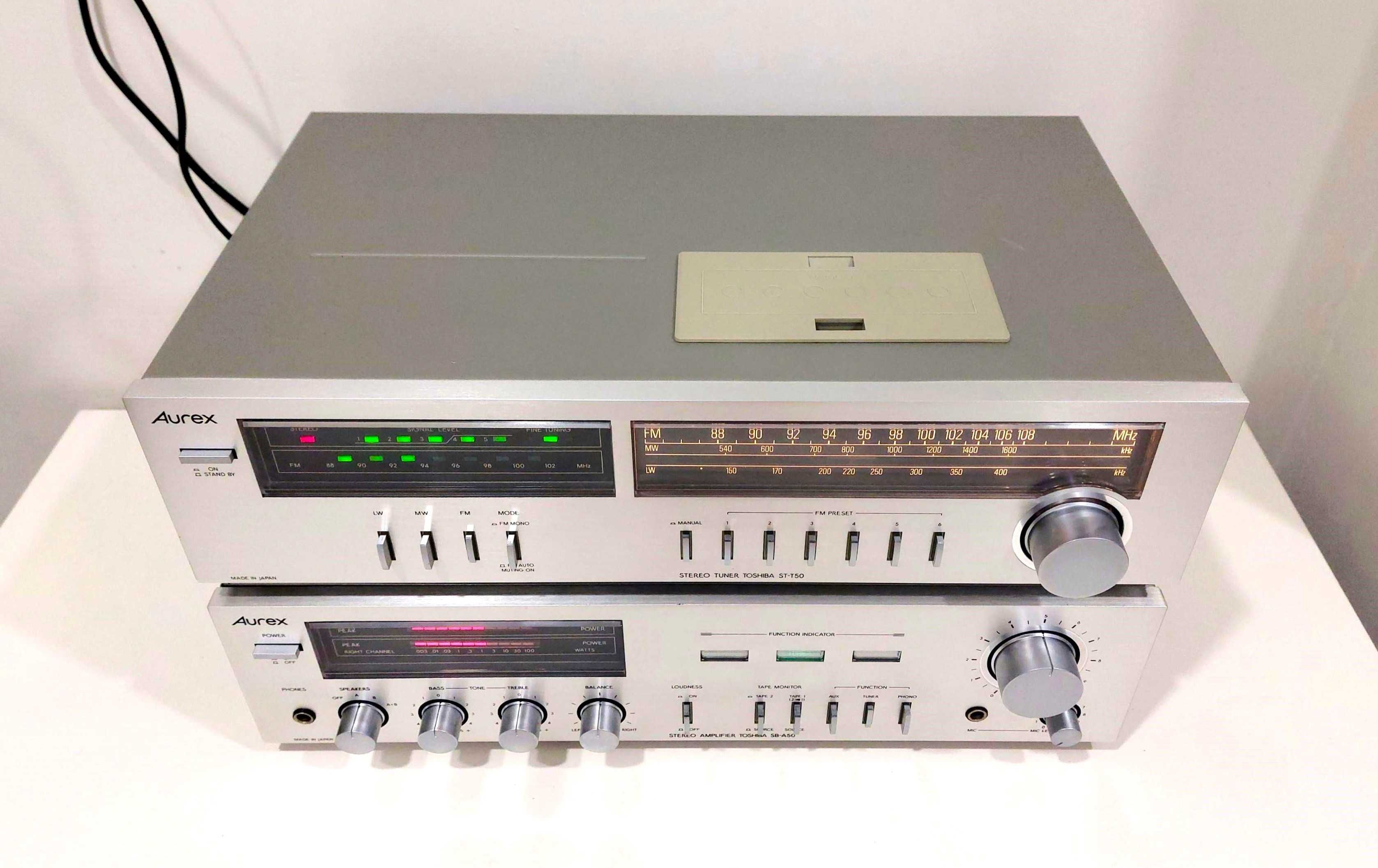 Amplificador e Sintonizador " vintage" TOSHIBA Aurex (imaculados)