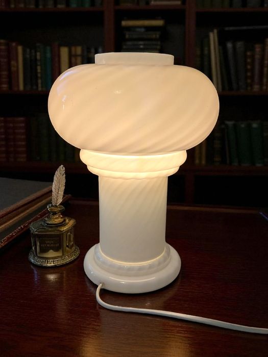 Lampa stołowa vintage grzybek | szkło Murano Space Age | lata 70.