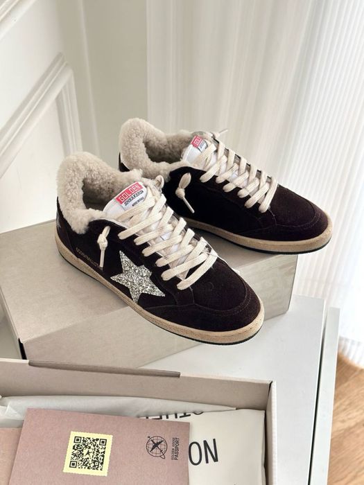 Кеди хутро Golden Goose кросівки Голден Гус кроссовки мех зимние теплі