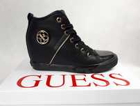 Sneakersy GUESS czarne platforma złote logo botki Z38 oryginalne 37 39