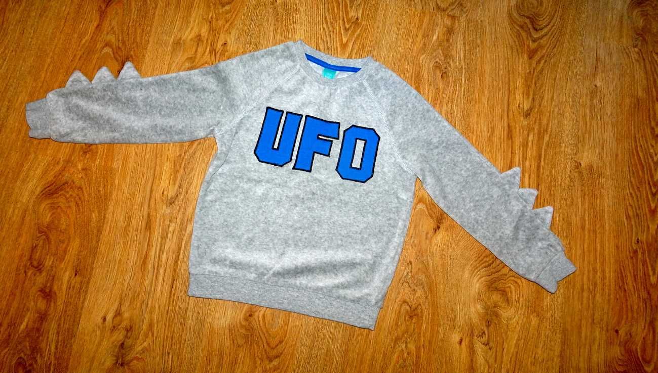 Bluza szara UFO 122 rękawy smoki