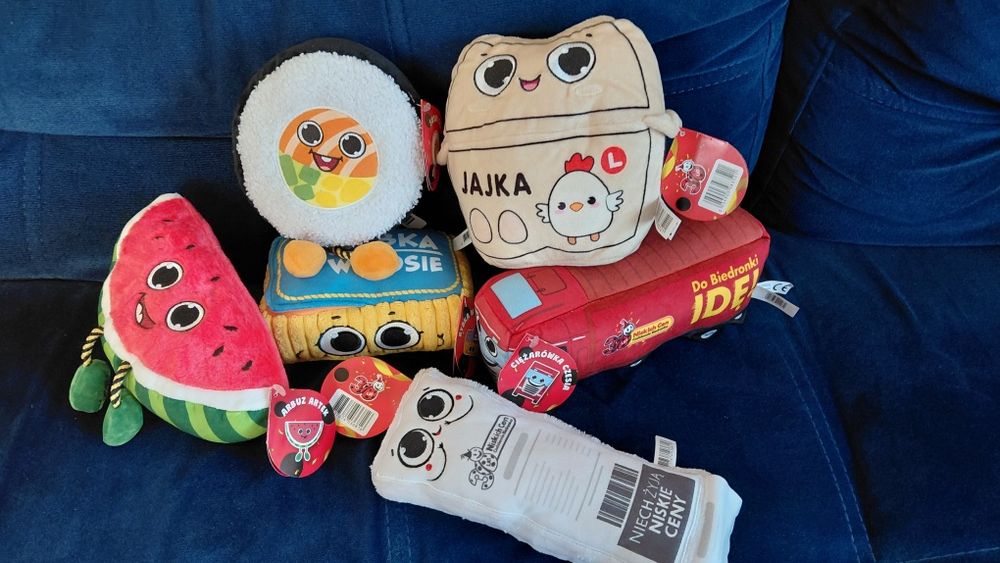 Zestaw nowych pluszaków z biedronki-6szt.