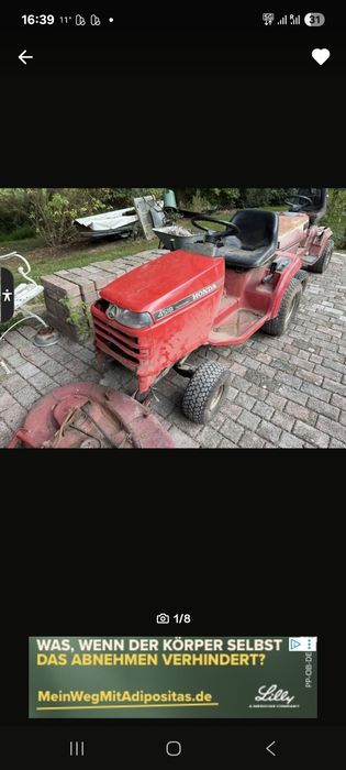 2 Kosiarki Traktorki Honda 4518 chłodzone cieczą.