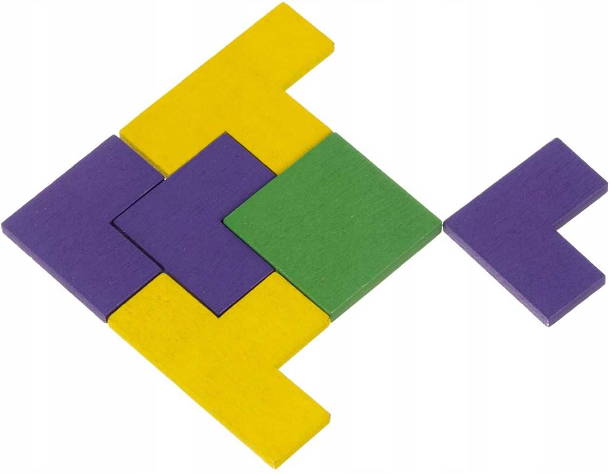 UKŁADANKA TETRIS Kolorowe Puzzle Klocki Drewniane Gra dla Dzieci