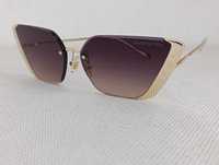 Louis Vuitton_damskie brązowe złote okulary przeciwsłoneczne filtr UV