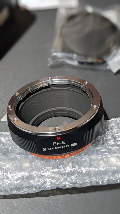 Адаптер K&F Concept Pro байонет EOS на E, сумісний з об'єктивами Canon