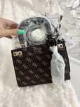 Torebka Guess Katey Mini brązowy monogram