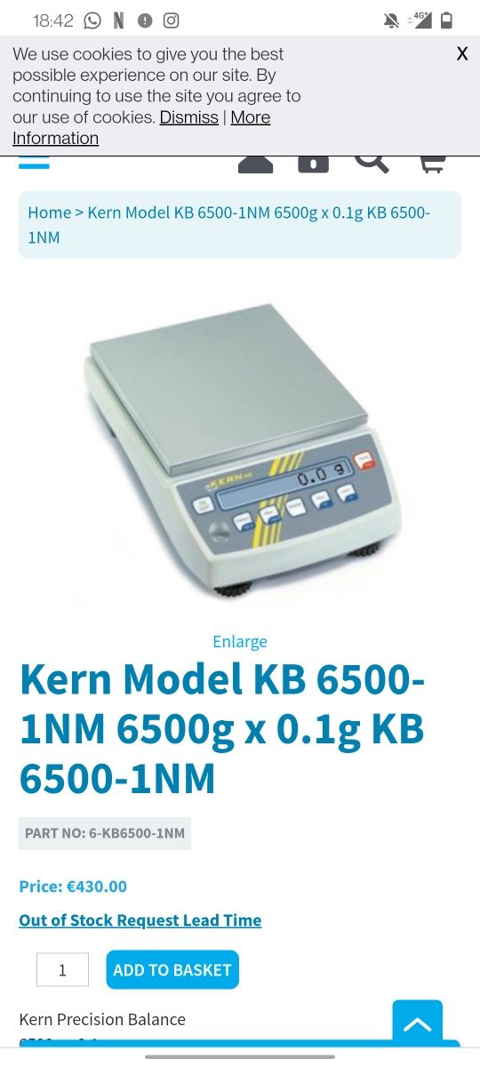 Balança de precisão Kern KB 6500-1NM