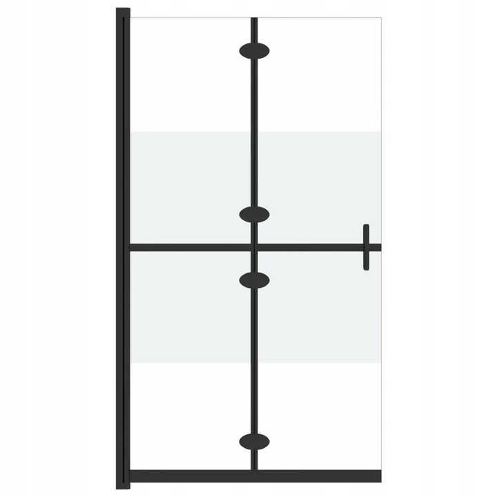 vidaXL Składana ścianka prysznicowa, pół mrożone szkło ESG, 90x190 cm