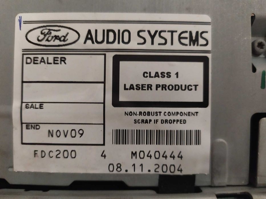 Autorádio Ford 6000CD com código e manual