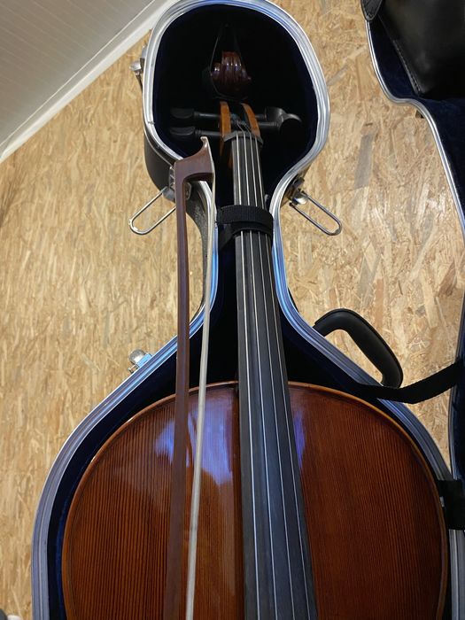 wiolonczela palatino z twardym pokrowcem i smyczkiem