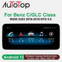 Rádio Android Mercedes classe C V GLC 10,25" 8Core 4/32GB 4G GPS novo