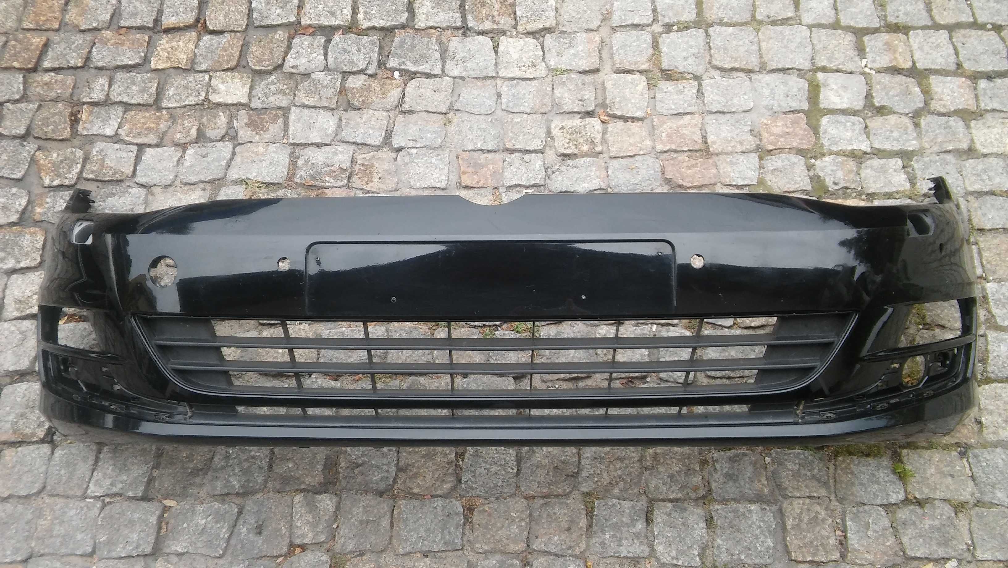 VW Golf 7,VII,5G0,od 13,zderzak przód+kratka,CZARNY=LC9X,spryski,PDCx4
