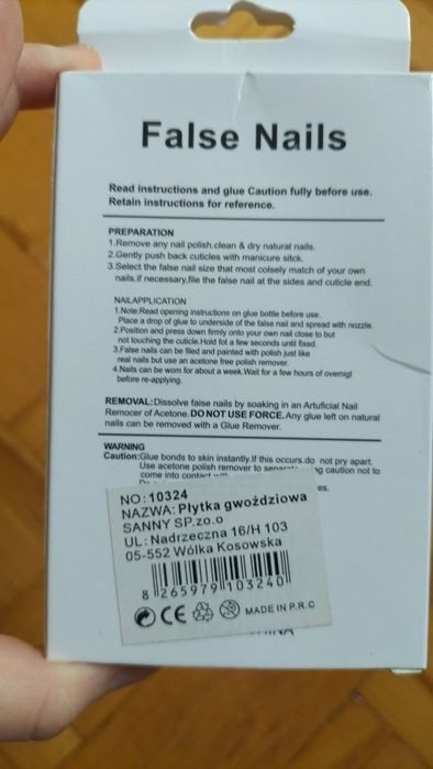 Zestaw 12 paznokci w kolorze zielonym