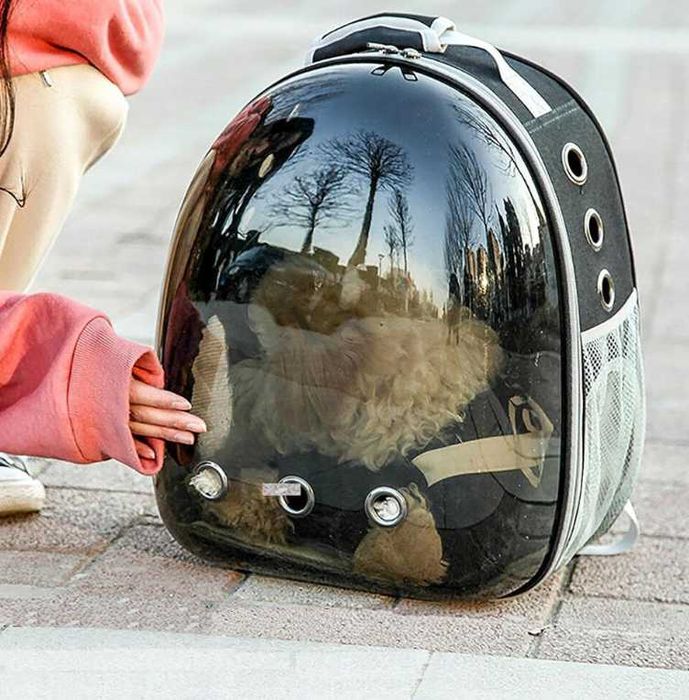 Рюкзак прозорий з оргскла переноска для котів та собак