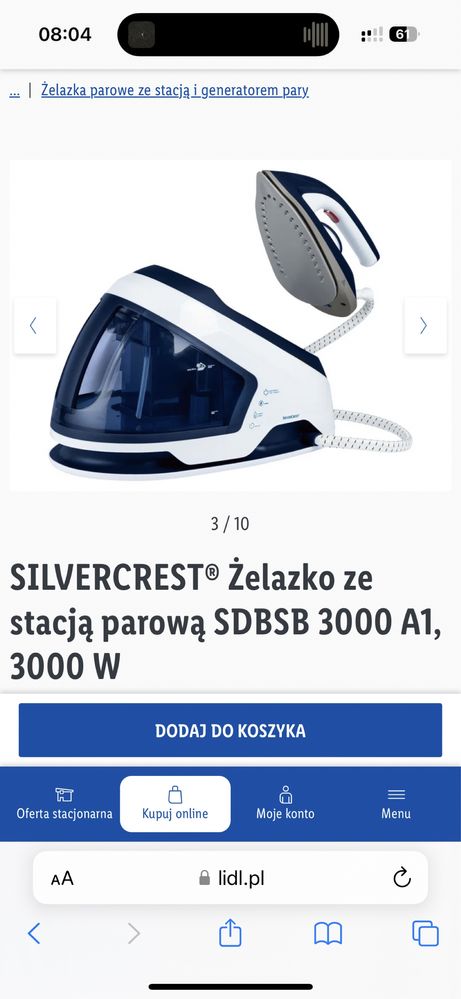 SILVERCREST® Żelazko ze stacją parową SDBSB 3000 A1, 3000 W