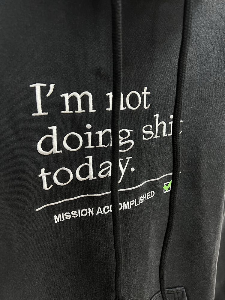 Худі Vetements Not Doing Shit Today Faded Black