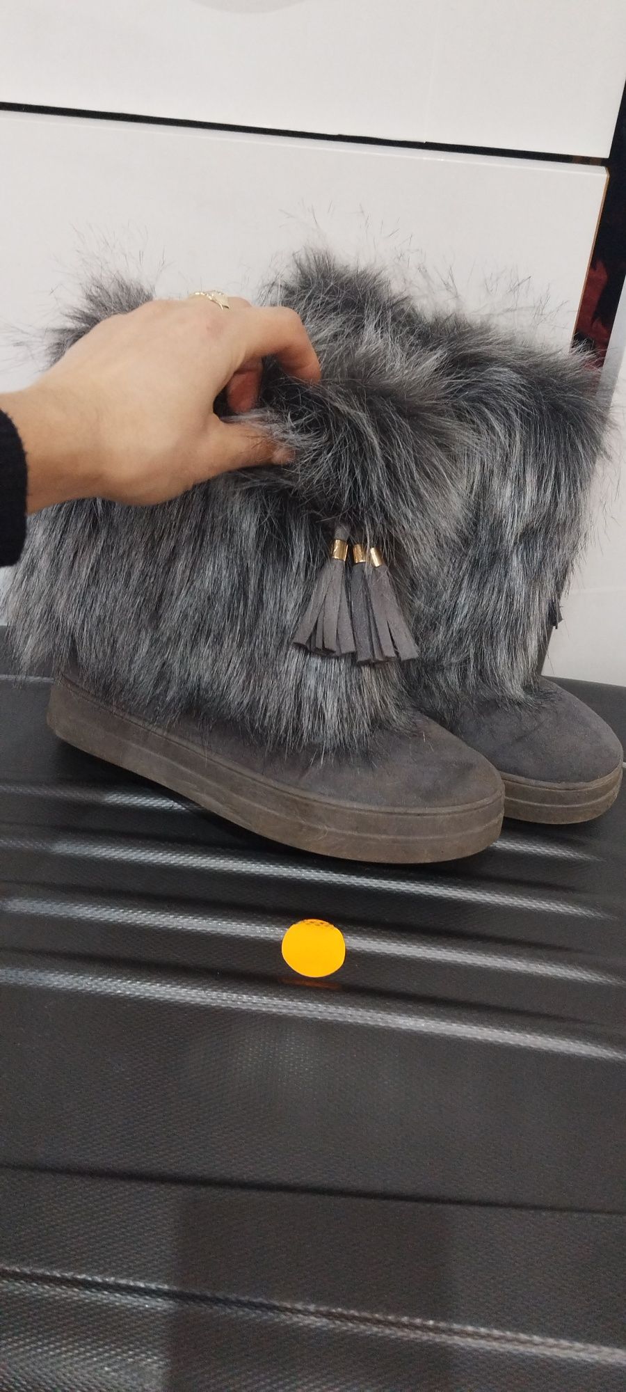 Buty botki śniegowece na narty w góry futerko ocieplane