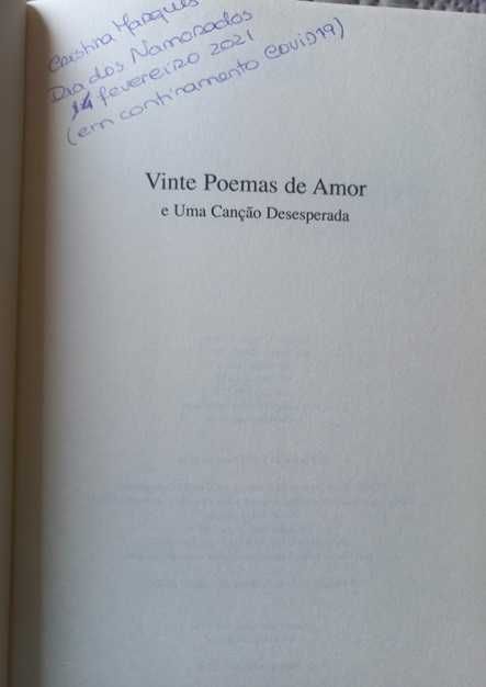 Vinte Poemas de Amor e Uma Canção Desesperada - Pablo Neruda
