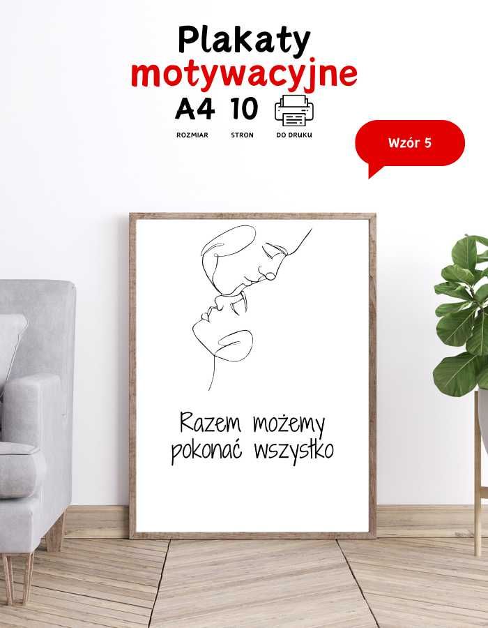 Plakaty na Walentynki, Rocznice Ślubu, Urodziny Line ART A4 do druku