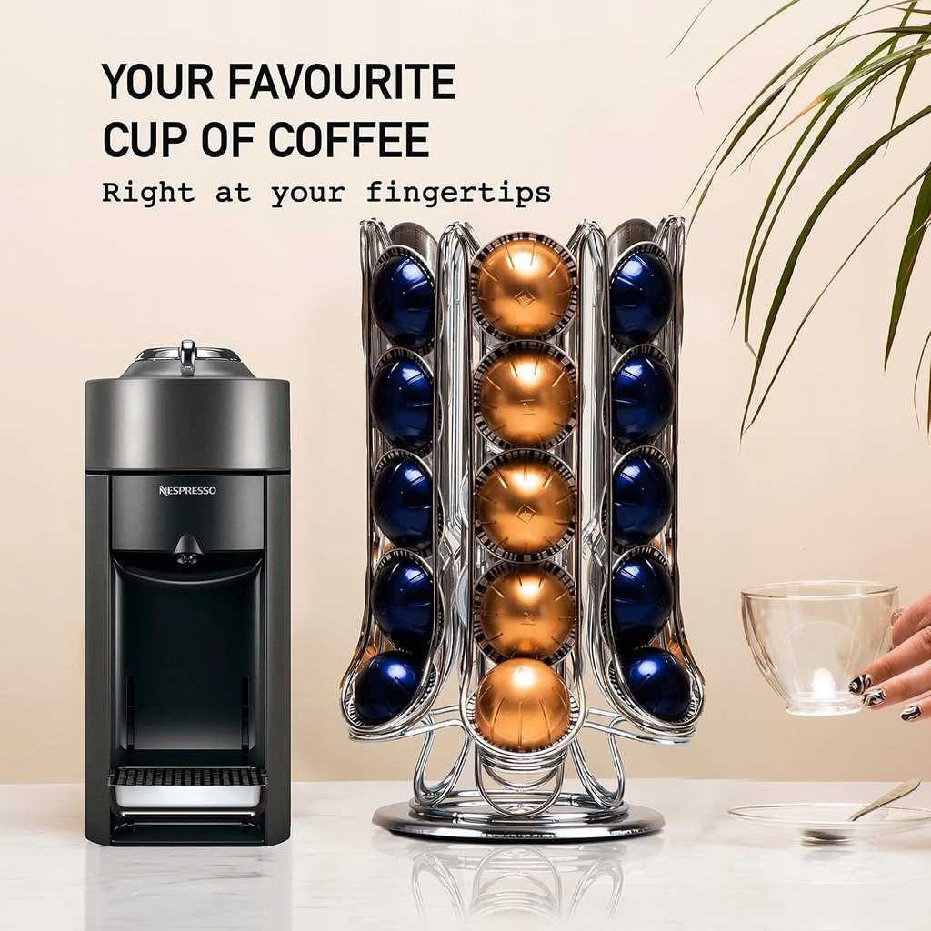 Stojak na kapsułki organizer Nespresso Vertuo Peak Coffee srebrny-nowy