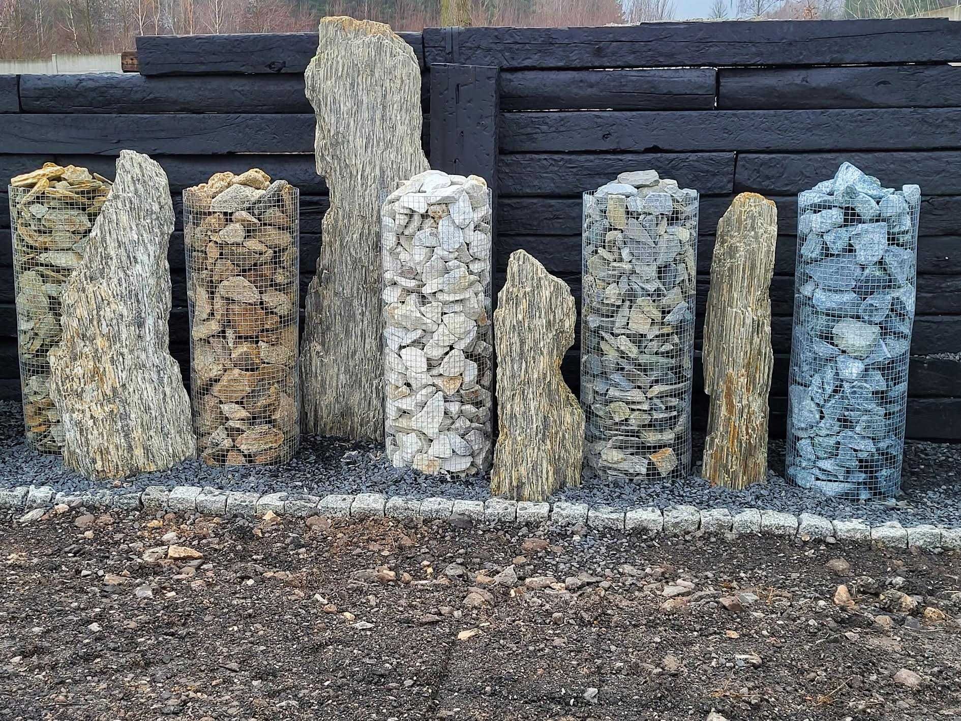 Kamień gabion 80-120 czerwony gnejs Kamienie ogrodowe dekor ozdobne
