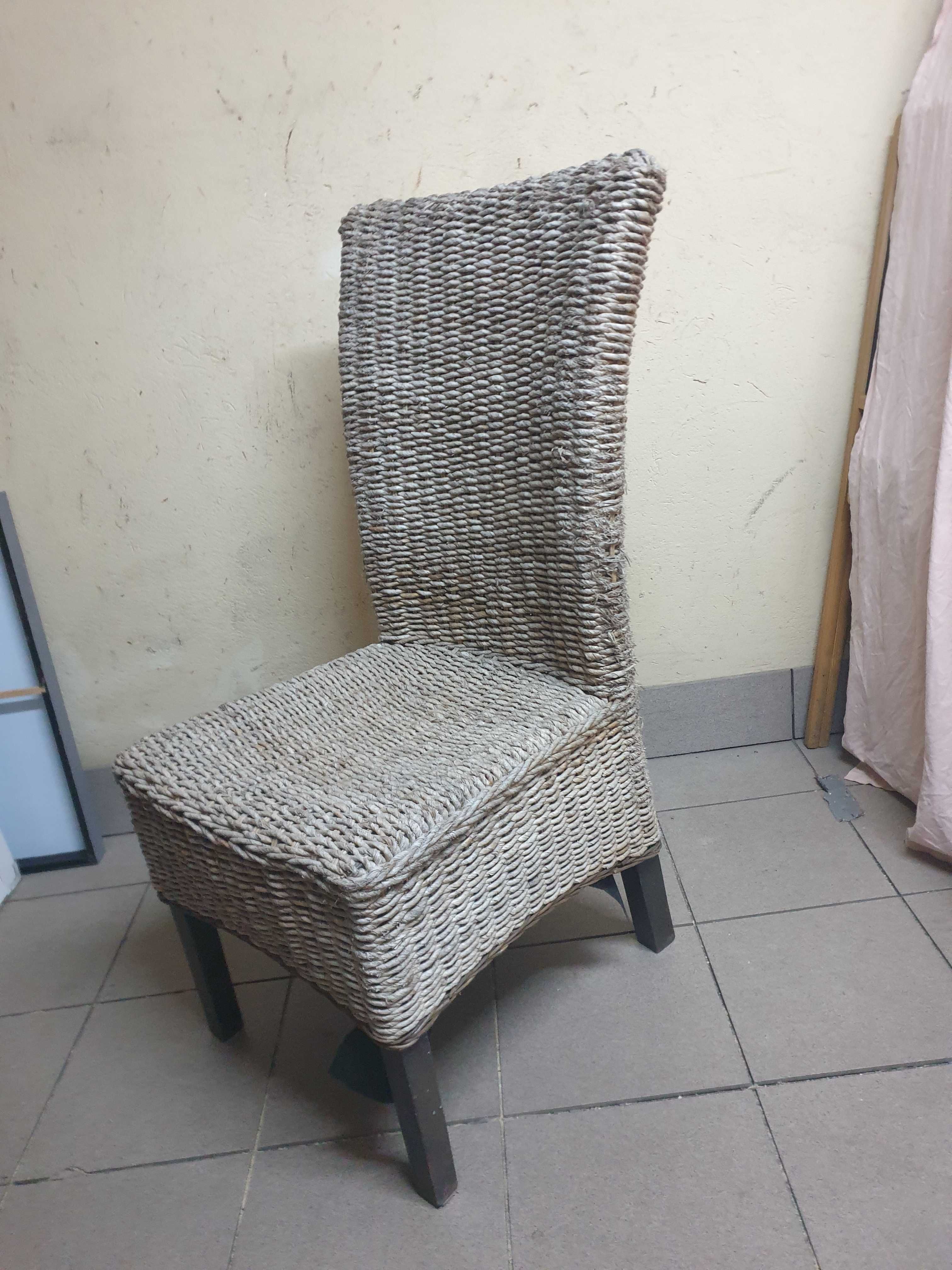Ogrodowe krzeslo Fotel pleciony wiklinowy sznurkowy plecione ze sznura