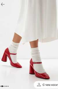 Туфли красные Мери Джейн, MANGO, 39 размер