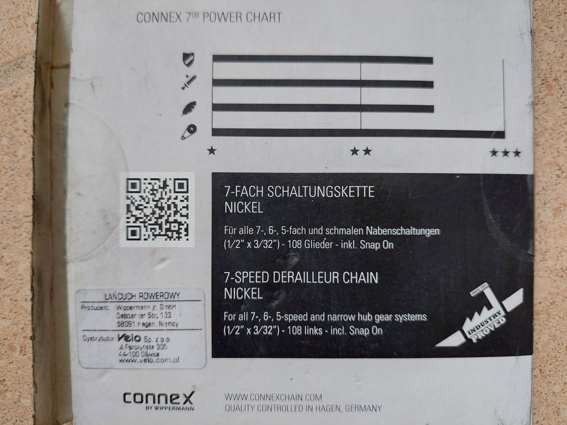 Łańcuch rowerowy Wippermann Connex 708 NOWY