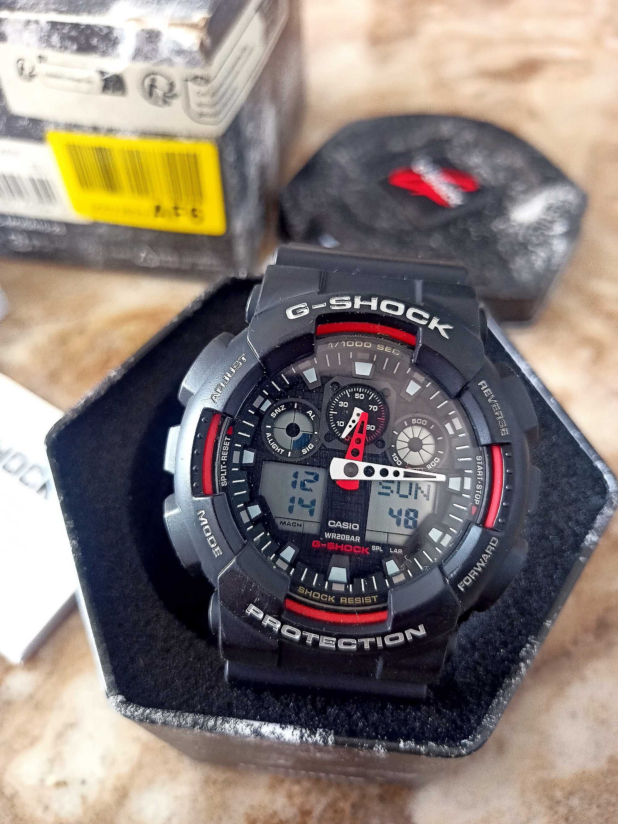 CASIO 5081 G-Shock Original GA-100-1A4ER Czarno-czerwony Zegarek Męski
