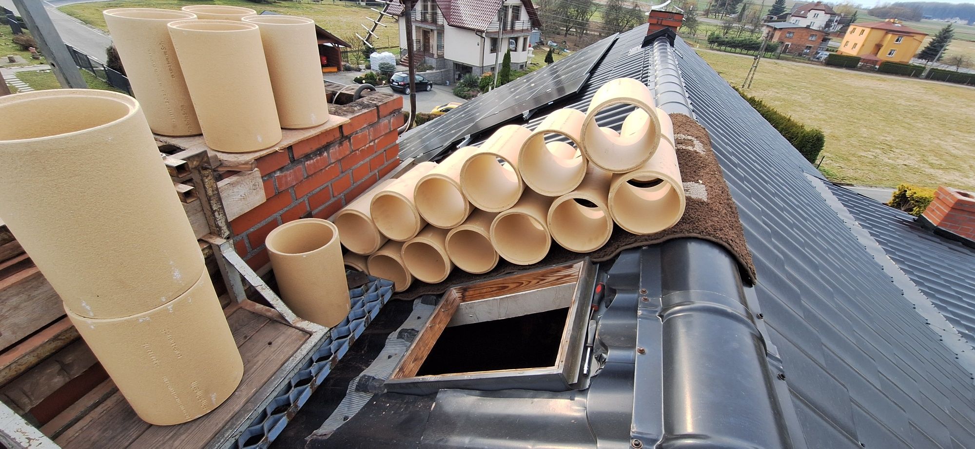 Naprawa komina frezowanie wkład ceramiczny i stalowy kotły na pellet
