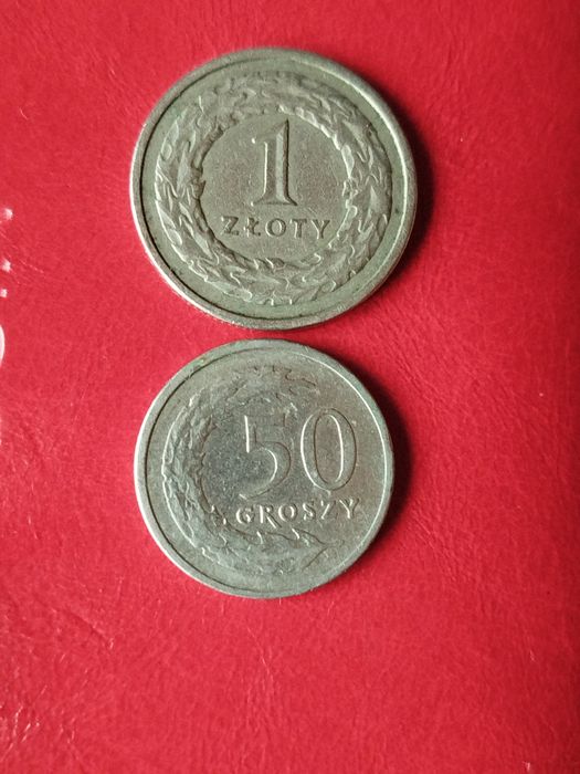 Zestaw monet 1 złoty 50 groszy z roku 1990