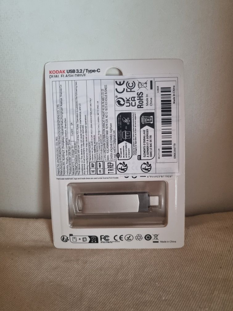 Накопичувач 128 gb Kodak K273 Флешка 2 в 1 USB 3.2 + Type-C OTG