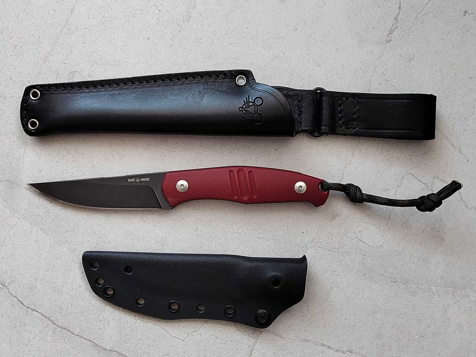 Giant Mouse GMF2 red G10 / skóra + kydex