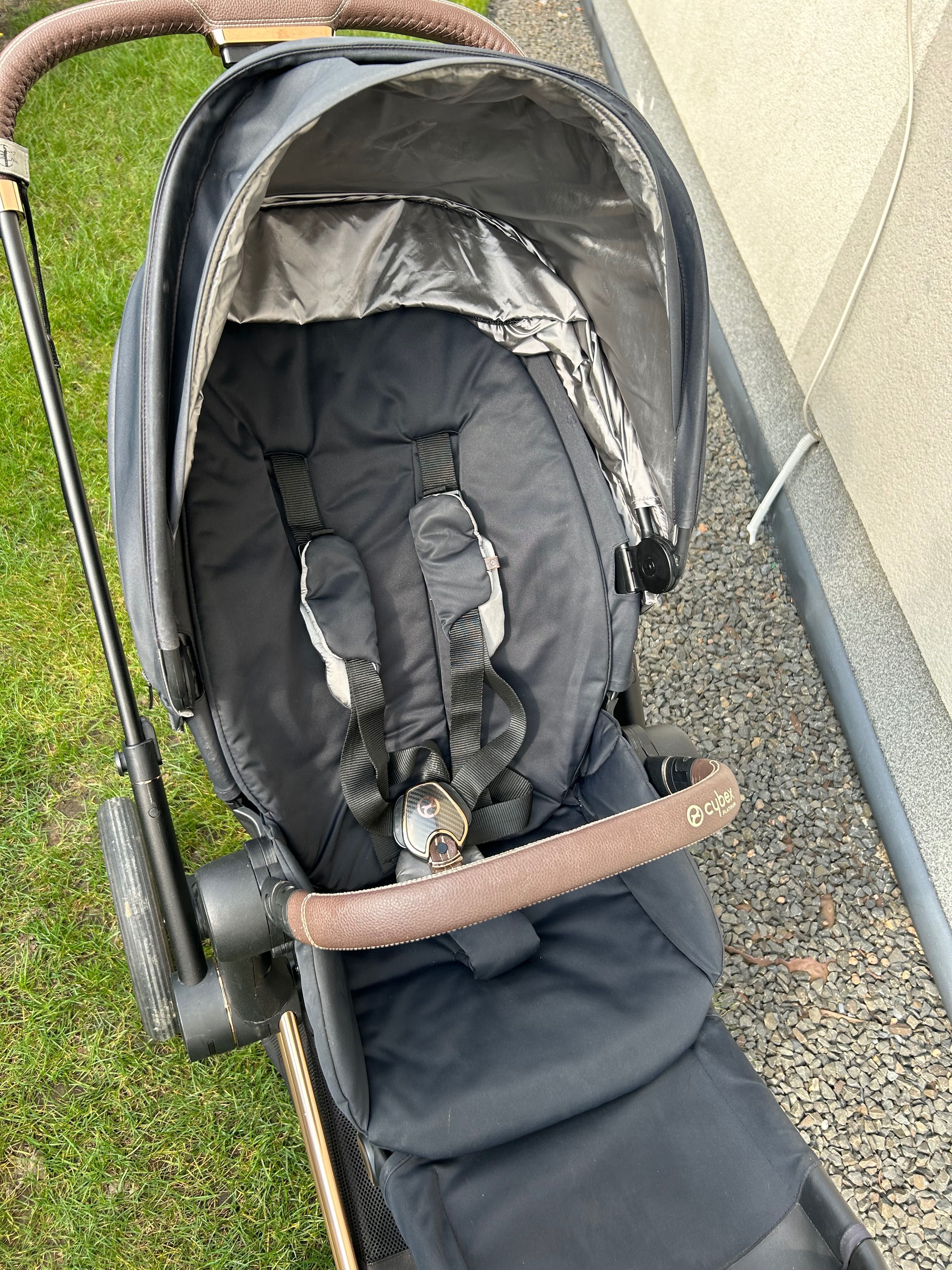 Spacerówka Cybex 2.0 rose gold + śpiworek cottonmoose