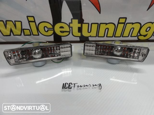 Piscas frontais VW Golf 2, Jetta 2 fundo preto /Smoke ou fundo cristal