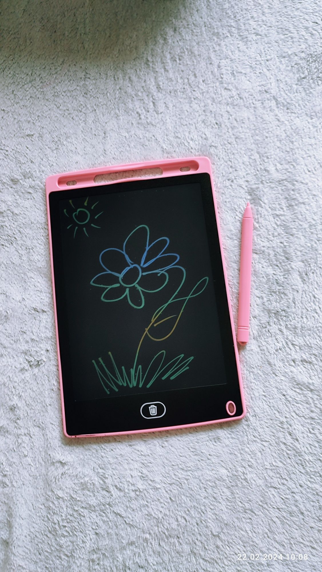 Tablet graficzny do rysowania dla dziecka różowy znikopis