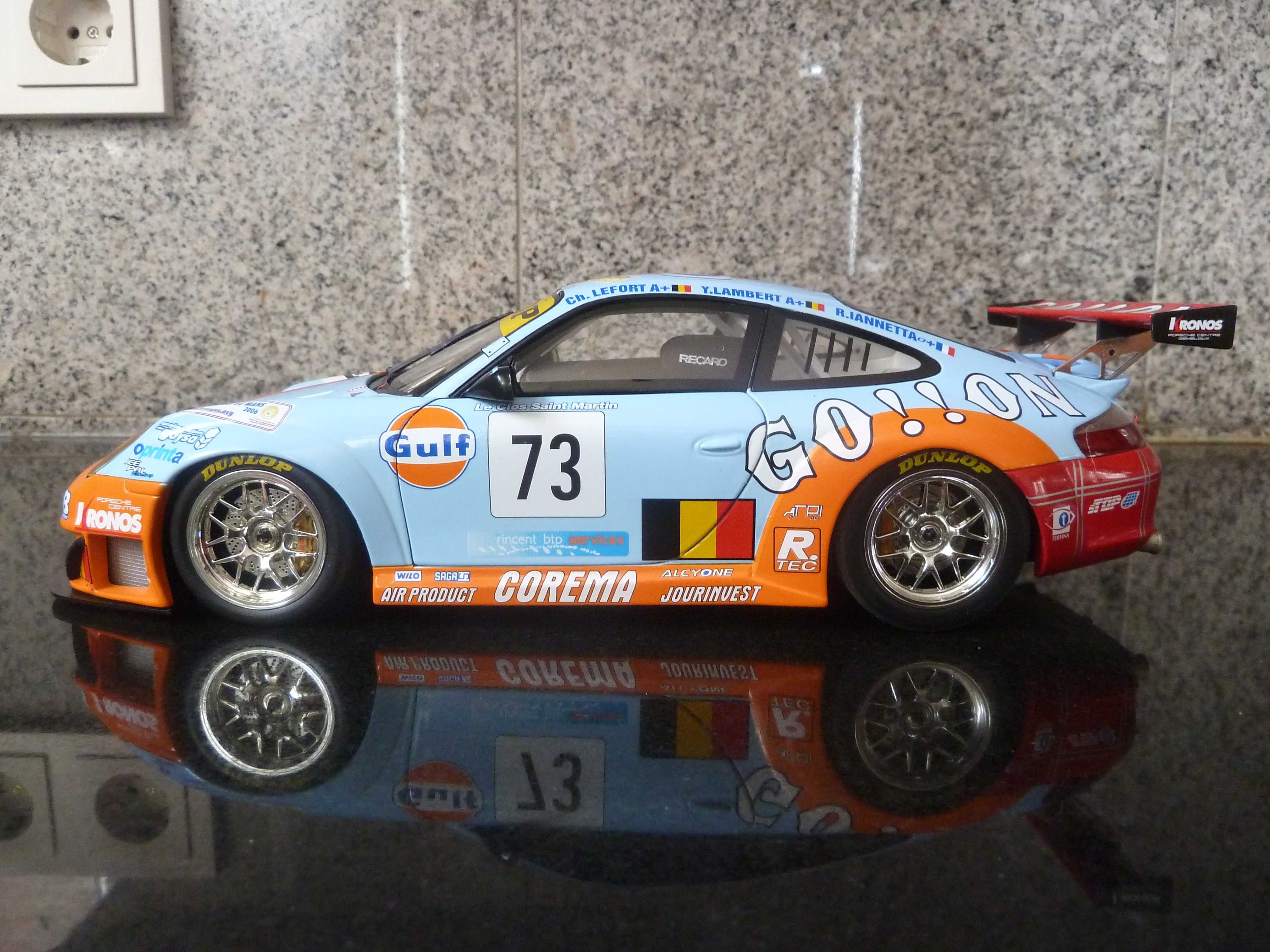 1:18 Minichamps, Porsche 911 GT3 RSR, Gulf, 24H Le Mans 2006, AutoArt