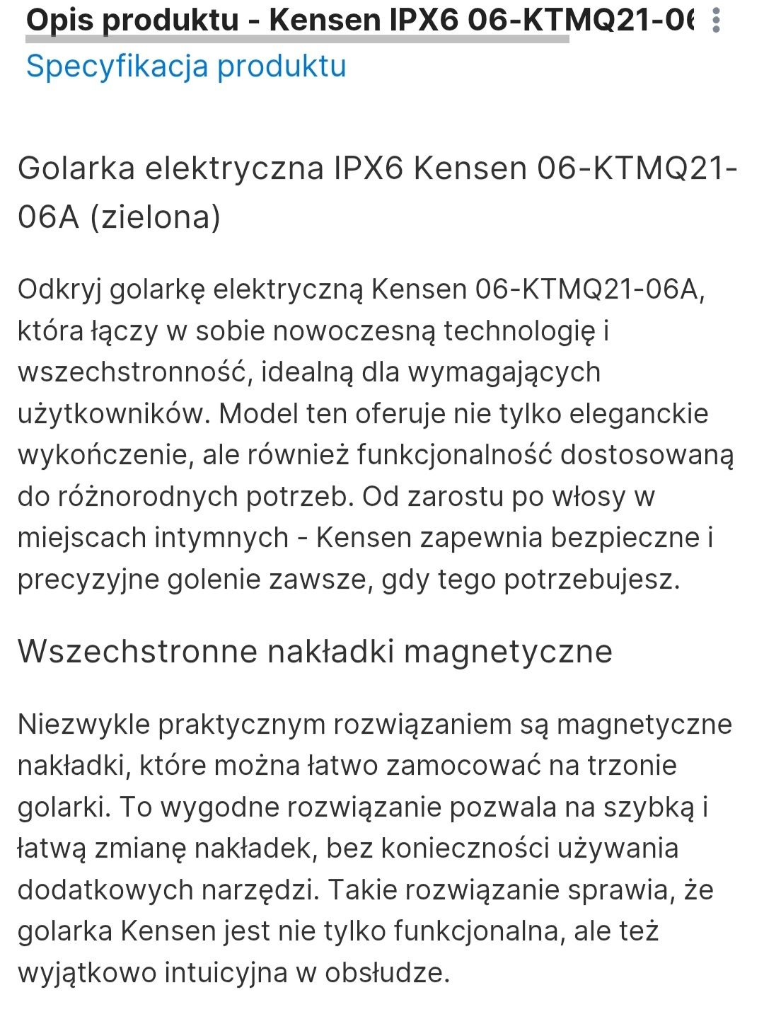 Golarka elektryczna kensen. Nowa!