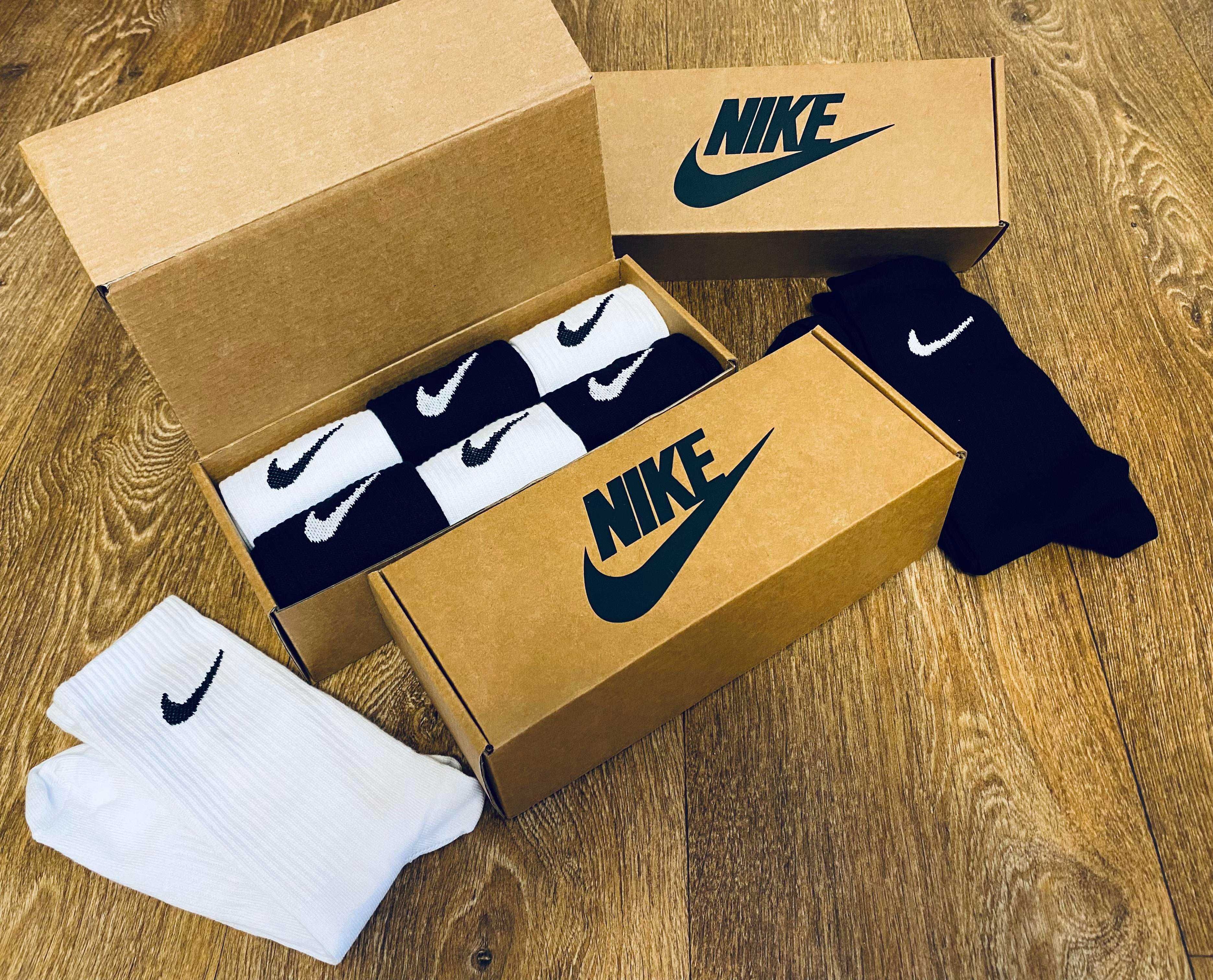 Подарунковий набір шкарпеток у крафт боксі Nike| Високі шкарпетки Найк