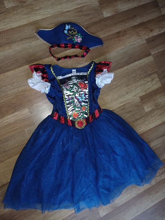 Piratka przebranie 134 140 bal pirat halloween 9 10 sukienka tiul