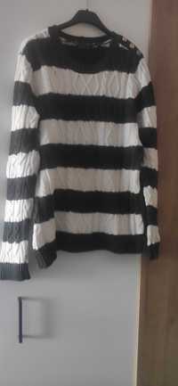 Sweter w paski w warkocze Jeanne Pierre r 42/48