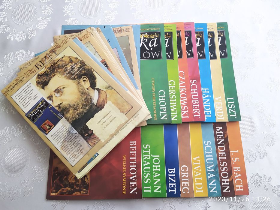 Muzyka Mistrzów  15 szt płyt  oraz  gazetki i okładki deAgostini